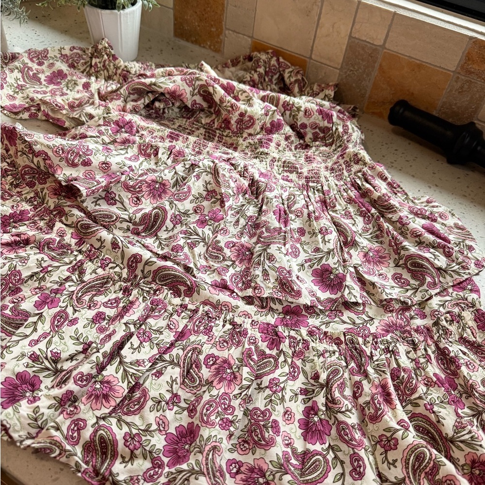 Patrons of Peace Pink and Cream Paisley Dress - Picture 3 of 7